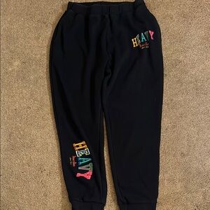 Black Sweatpants with Vibrant Rainbow Accents
